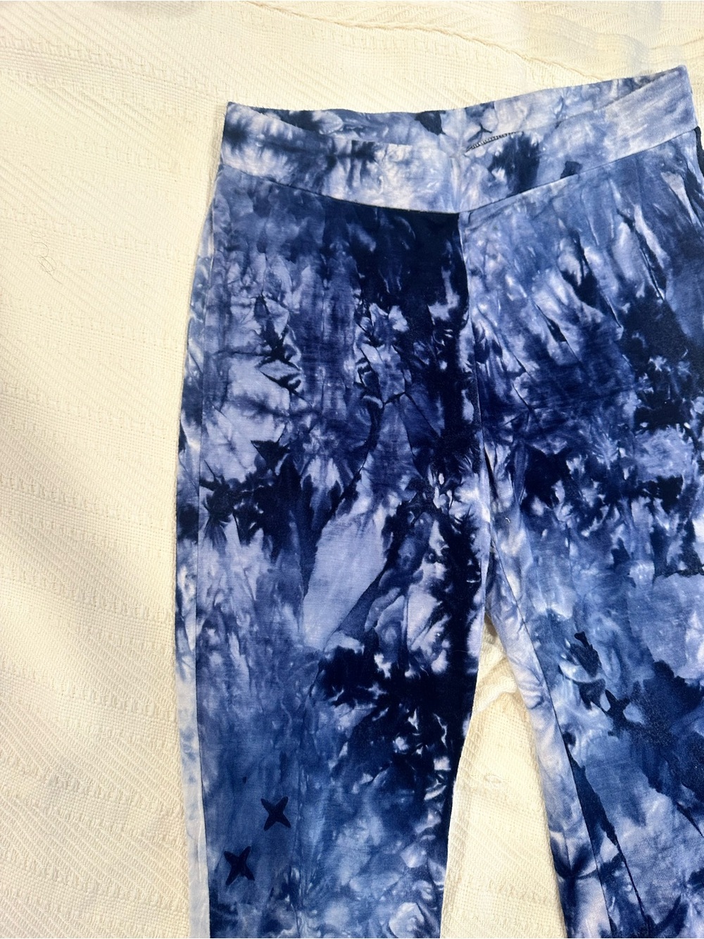 SHEIN Navy and Light Blue Tie-Dye Kids Leggings